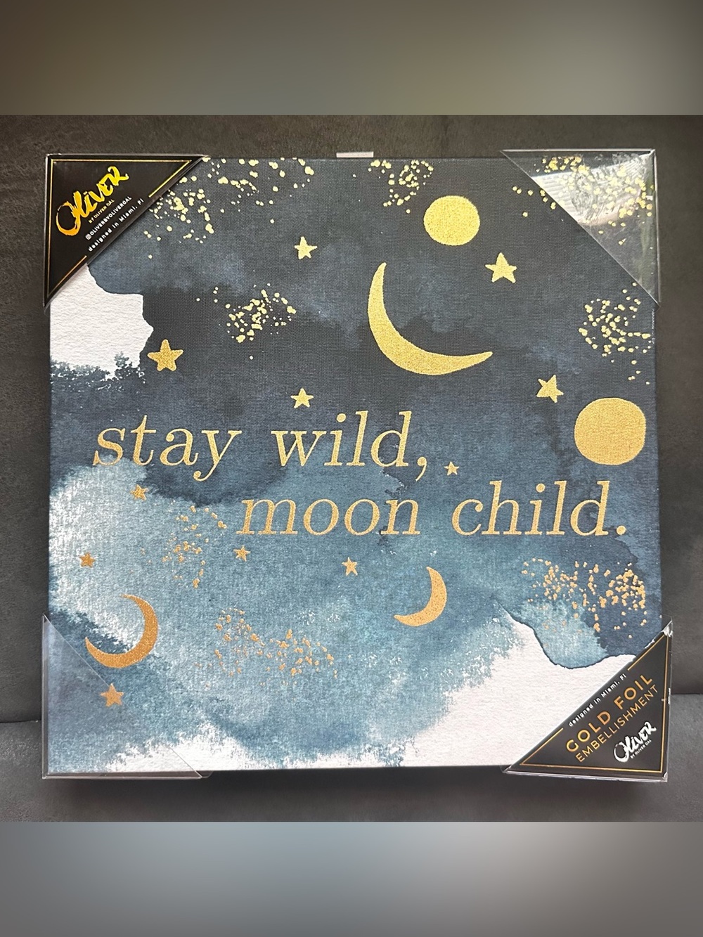 "Stay Wild, Moon Child" 12” Canvas Wall Art design by The Oliver Gal Artist Co.